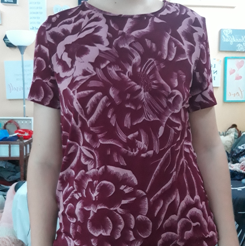 Purple and pink floral shirt